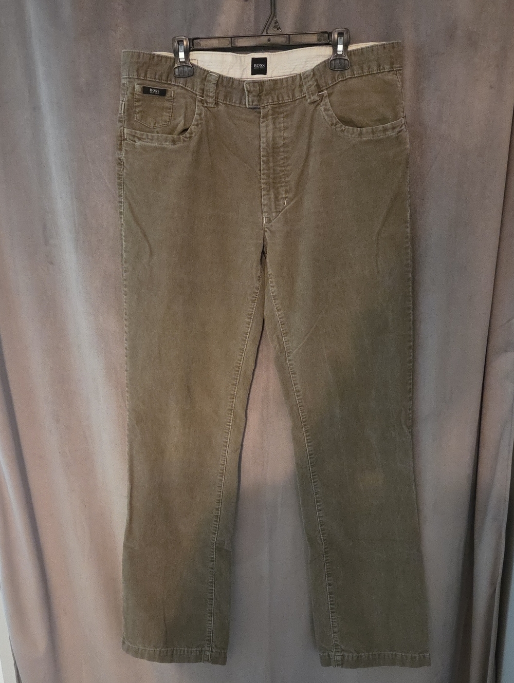 BOSS Men's Size 38x36 Olive-Green Corduroy Pants
